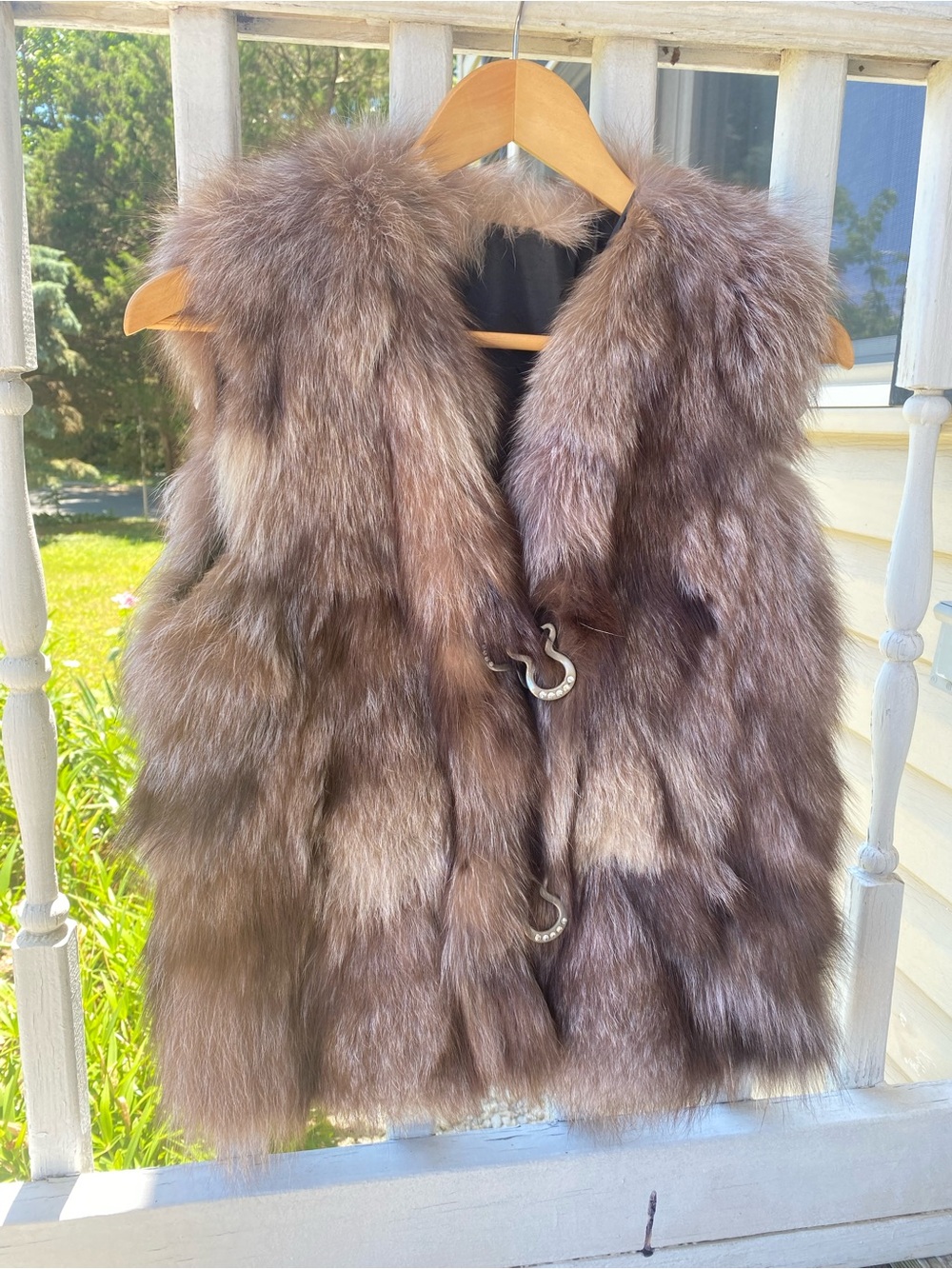 Luxurious Gray REAL Fur Vest S/M
